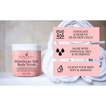 Handcraft Himalayan Body Scrub for Skin Care and Face Care 10 oz – Exfoliating Body Scrub, Face Scrub and Foot Scrub for Men and Women – Moisturizing Salt Scrub for Age Spots and Smoother Skin