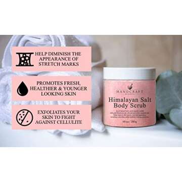 Handcraft Himalayan Body Scrub for Skin Care and Face Care 10 oz – Exfoliating Body Scrub, Face Scrub and Foot Scrub for Men and Women – Moisturizing Salt Scrub for Age Spots and Smoother Skin