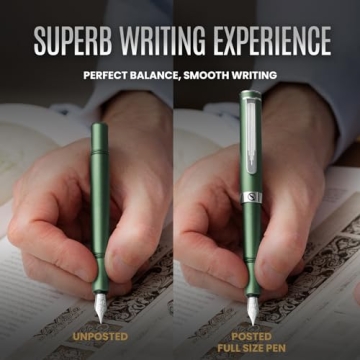 Scriveiner Luxury Fountain Pen Fine Nib Matte Green Chrome