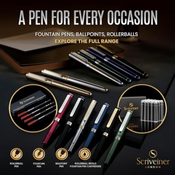 Scriveiner Luxury Fountain Pen Fine Nib Matte Green Chrome