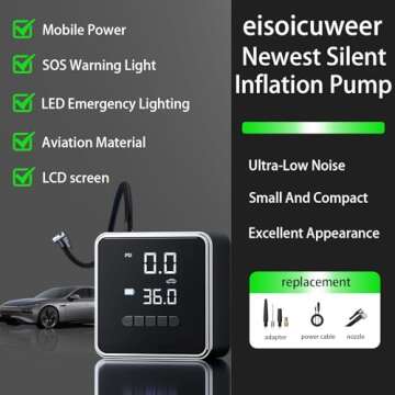 Tire Inflator Portable Air Compressor - 150 PSI Air Pump for Car Tires - 4X Faster Inflation, Smart Pump Tire Inflator for Cars, Motorcycles, Bicycles, Balls