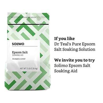 Amazon Brand - Solimo Epsom Salt Soaking Aid, Eucalyptus Scented, 3 pound (Pack of 1)