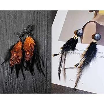 Happy Feather 100PCS Saddle Hackle Rooster Feather for Crafts, 5-7 inch Natural Pheasant Neck Feathers DIY Pendant Earrings Dream Catcher-Black