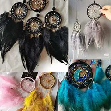 Happy Feather 100PCS Saddle Hackle Rooster Feather for Crafts, 5-7 inch Natural Pheasant Neck Feathers DIY Pendant Earrings Dream Catcher-Black