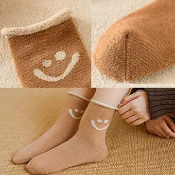 6 Pair Cute Smile Face Cotton Sock Smile Socks Women Winter Ankle Sock for Girl