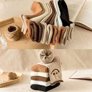 6 Pair Cute Smile Face Cotton Sock Smile Socks Women Winter Ankle Sock for Girl