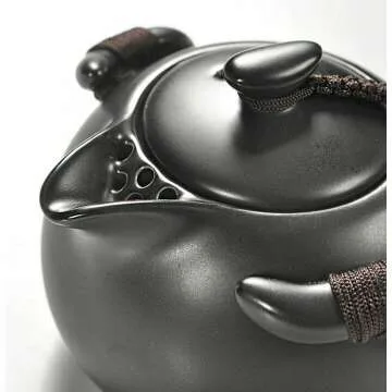 Handmade Hoobar Ceramic Kungfu Tea Set with Travel Bag