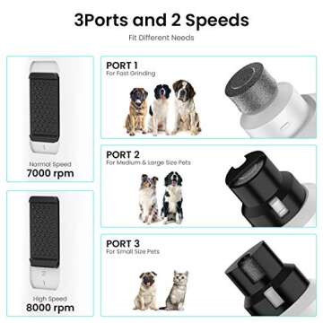 DMYCO Dog Nail Grinder with LED Light & Quiet Operation