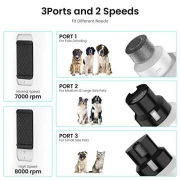 DMYCO Dog Nail Grinder with LED Light & Quiet Operation