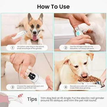 DMYCO Dog Nail Grinder with LED Light & Quiet Operation