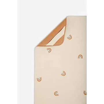 Gathre Mat - Micro+ | Luxurious, Faux-Leather Drop Cloth | Perfect Craft Time, Picnic or Beach Blanket | Wipeable, Waterproof, Mat for Under High Chair | 16in x 30in, Tiny Rainbow