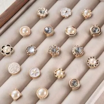 DoDoBeads 60 Pcs Junk Socks Charms Kit, Gold Charms for Socks, Brooches and Pins for Women, Charms for Socks Safety Pin, Junk Charms for Socks, Pearl Sock Charms, Rhinestone Junk Socks Charms