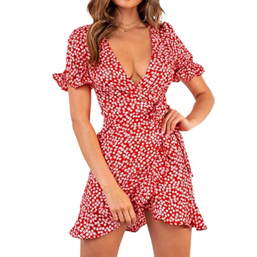Relipop Women's Floral Wrap Dress for Stylish Summer Wear