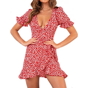 Relipop Women's Floral Wrap Dress for Stylish Summer Wear