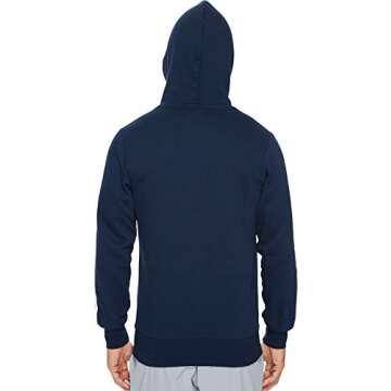 adidas Men's Essentials 3-stripes Pullover Hoodie, Collegiate Navy/White, Large