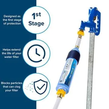 Camco TastePURE RV Sediment Pre-Filter Water Filter - Features a 20-Micron Filtration System, Provides the First Stage of Water Filtration, and Extends the Life of RV Water Filters (40048)