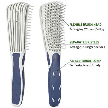 BESTOOL Detangling Brush for Curly and Natural Hair - Fast and Easy Detangling
