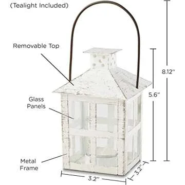 Kate Aspen White Rustic Lantern - Vintage Candle Holder