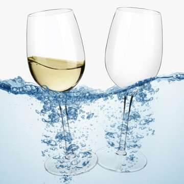 MICHLEY Floating Wine Glasses for Pool Unbreakable Tritan Plastic Red Wine Glasses with Stem Poolsid...