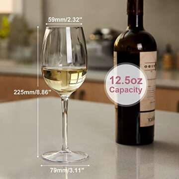 MICHLEY Floating Wine Glasses for Pool Unbreakable Tritan Plastic Red Wine Glasses with Stem Poolside Floating Cups 12.5 OZ, Dishwasher Safe, Set of 6