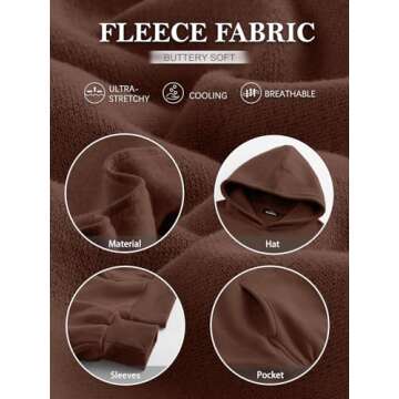 Trendy Queen Womens Oversized Hoodies Fleece Sweatshirts Sweaters Spring Outfits 2025 Pullover Fall Winter Clothes Coffee L