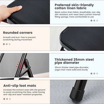 JELLYRATTBIT Backless Yoga Chair - Portable and Foldable