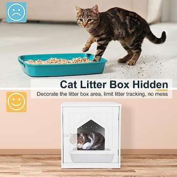 Epetlover Cat Litter Box Enclosure – Decorative Wooden Pet House