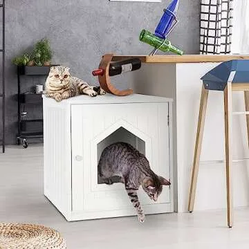 Epetlover Cat Litter Box Enclosure Stylish Cat Furniture