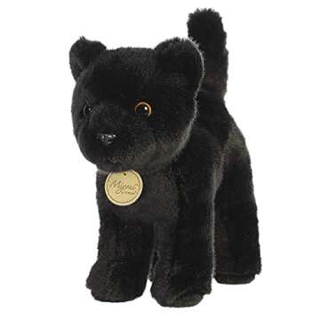 Aurora® Realistic Miyoni® Panther Stuffed Animal - Lifelike Detail - Cherished Companionship - Black 10 Inches