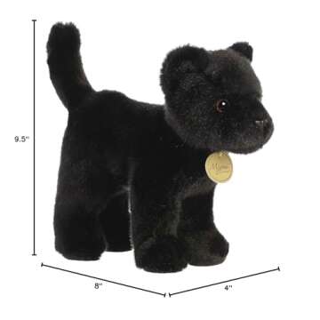 Aurora® Realistic Miyoni® Panther Stuffed Animal - Lifelike Detail - Cherished Companionship - Black 10 Inches