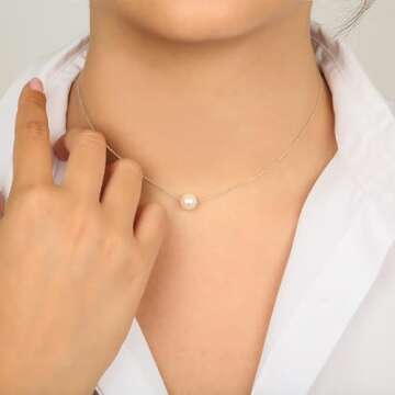Elegant Pearl Necklace - 9MM Freshwater Pendant