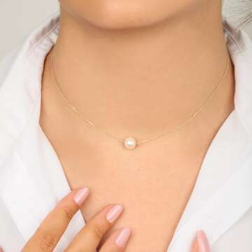 Elegant Pearl Necklace - 9MM Freshwater Pendant