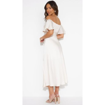 Satin Off Shoulder Formal Dress for Summer Events