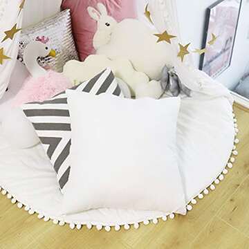 HIPPIH 18x18 Pillow Inserts (Set of 2), Decorative Throw Pillow Inserts, Hypoallergenic Square Pillow Form Insert, Upgraded