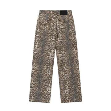 Ponitrack Y2k Leopard Pants Women High Waisted Cheetah Print Jeans Vintage Trendy Straight Leg Denim...