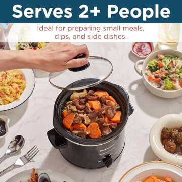 Elite Gourmet 2Qt Electric Slow Cooker with Adjustable Settings