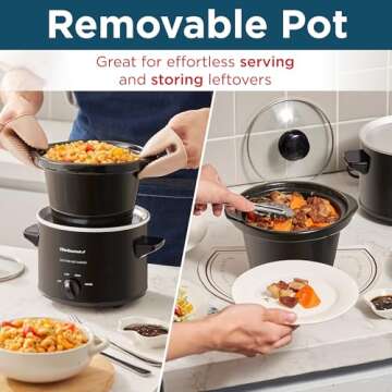 Elite Gourmet 2Qt Electric Slow Cooker with Adjustable Settings