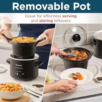 Elite Gourmet 2Qt Electric Slow Cooker with Adjustable Settings