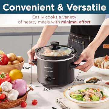 Elite Gourmet 2Qt Electric Slow Cooker with Adjustable Settings