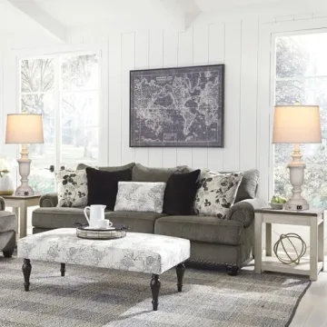 Cinkeda Rustic Touch Lamps Set of 2 with USB Charging