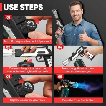 Saker Propane Torch Gun Plus 2026 Portable High Heat Culinary Torch