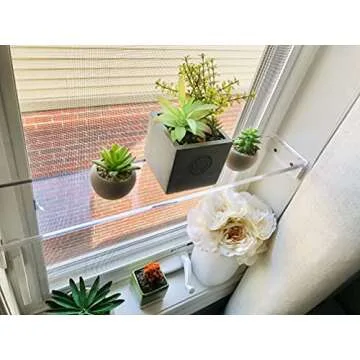DistinctAndUnique Elegant and Sophisticated Floating Window Shelf (23, Single Shelf) - Crystal Clear Recessed Durable Strong Acrylic Trinket, Plants, Succulents Indoor Collection Display Stand Trendy