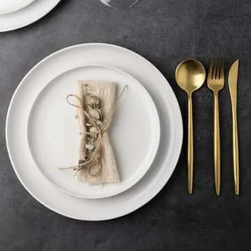 AmorArc Ceramic Dinnerware Sets, Wavy Rim Stoneware Plates and Bowls Sets, Highly Chip and Crack Resistant | Dishwasher & Microwave & Oven Safe Dishes set, Service for 4 (12pc)