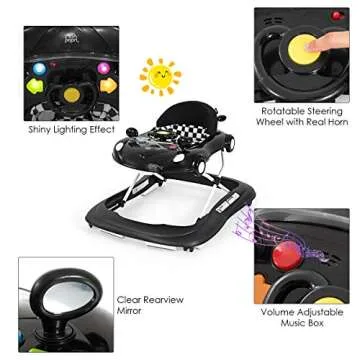 BABY JOY Baby Walker - Adjustable & Entertaining Walker