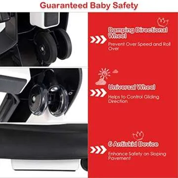 BABY JOY Baby Walker - Adjustable & Entertaining Walker