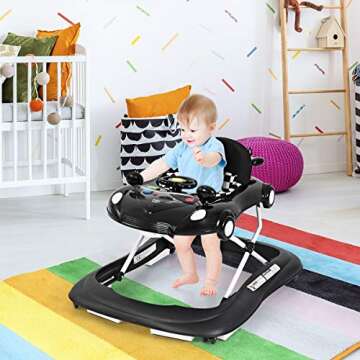 BABY JOY Baby Walker - Adjustable & Entertaining Walker
