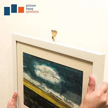 Heavy Picture Hangers 50 lbs - 20 Pack - Picture Hangers for Plaster Walls - Frame Hanging Hooks