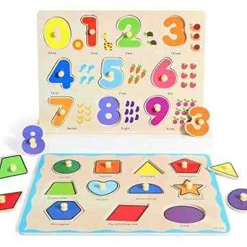 GRINNNIE Wooden Montessori Toddler Puzzles - 3 Pcs Set