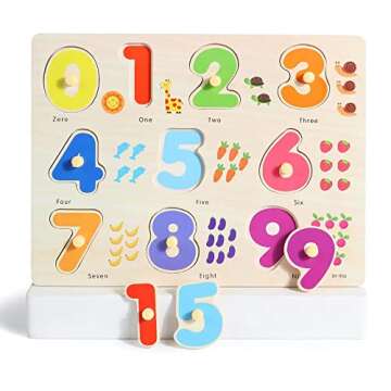 GRINNNIE Wooden Montessori Toddler Puzzles - 3 Pcs Set