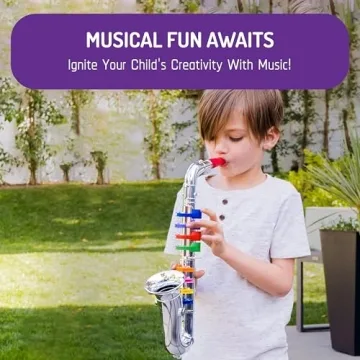 Click N' Play Toy Saxophone for Kids with 8 Colored Keys